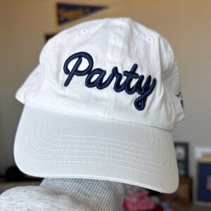 Stylish White Party Hat with Embroidered Detail